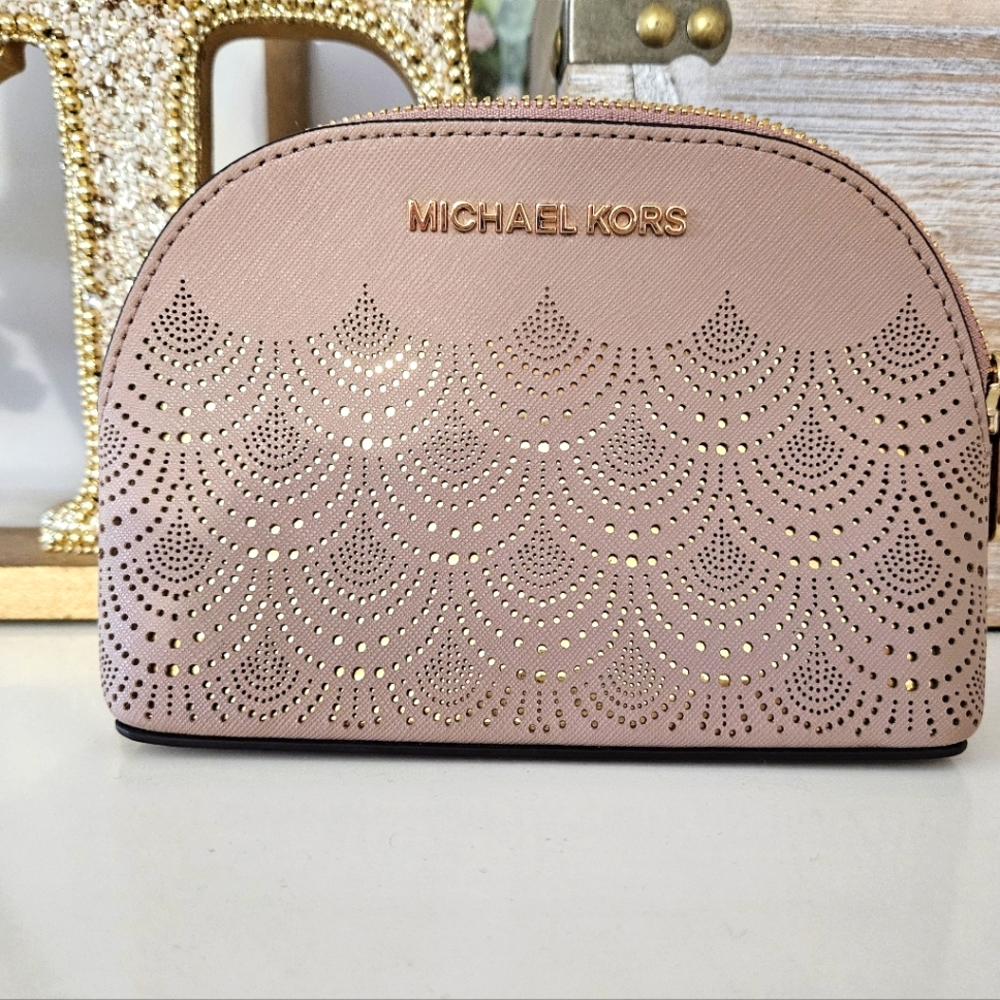 Michael Kors Pink Perforated Cosmetic Case